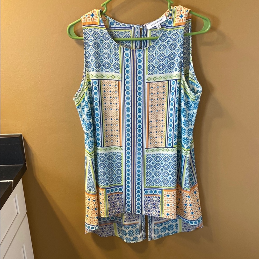 $$$Colorful Geometric Sleeveless Top